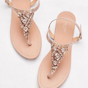 David’s Bridal 8M Rose Gold Jeweled Sandal